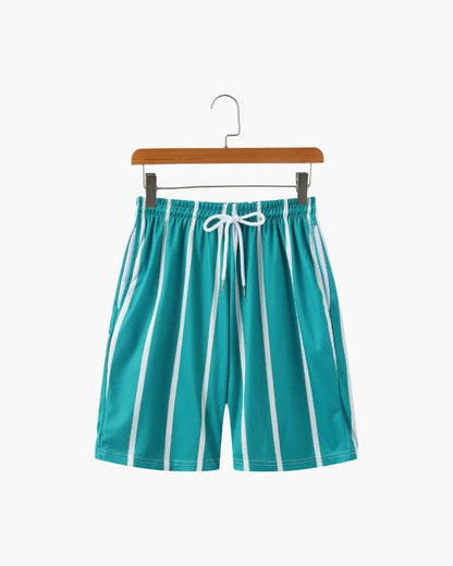 Casual Mens Wide-leg Printed Pinhole Shorts