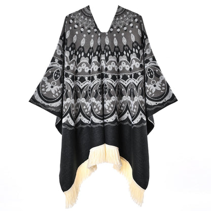 Bohemian-style Vintage Tassel Shawl