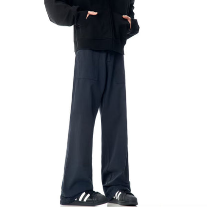 Mens Casual Straight-leg Wide-leg Pants