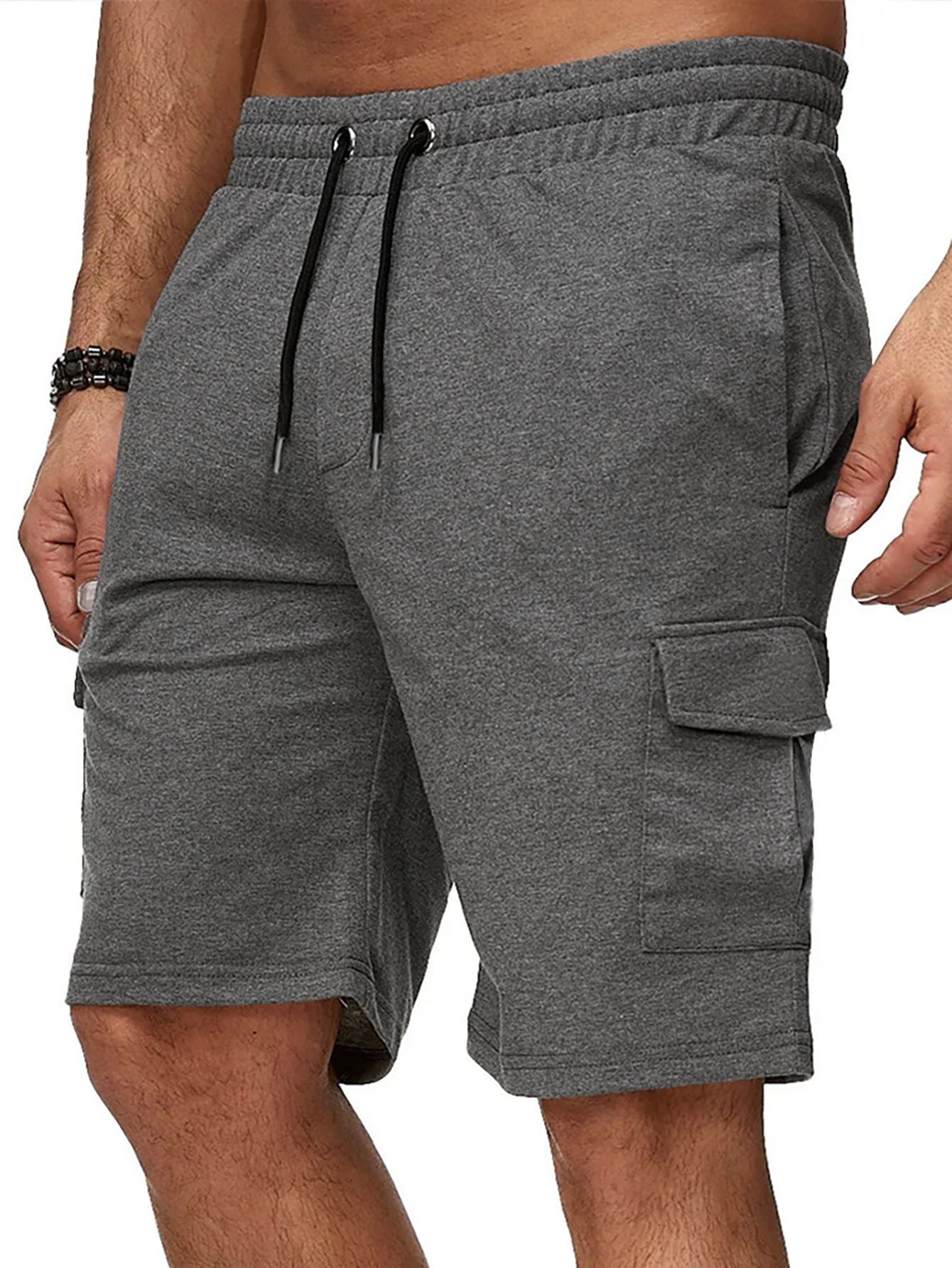 New Cross-border Plus Size Men's Short Sports Overalls Multi-pocket Shorts Fitness Pants Sports Casual Pants