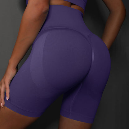 Women Seamless Solid Yoga Shorts Butt Lifting Workout Running Sports Short