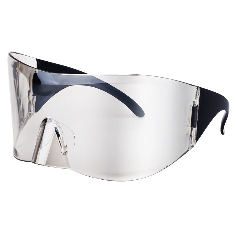 Outdoor Cycling Mercury Sunglasses For Women European And American One-Piece Large Frame Sunscreen Sunglasses For Men Sports Windproof Glasses Shades
