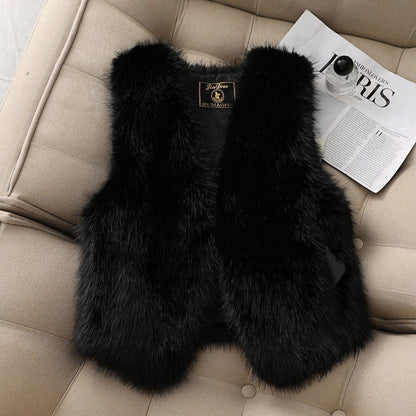 Womens Winter Wool Fur Warm Vest