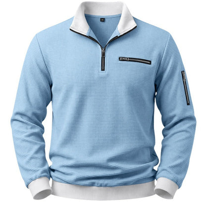 Mens Relaxed-fit Casual Stand-collar Hoodie