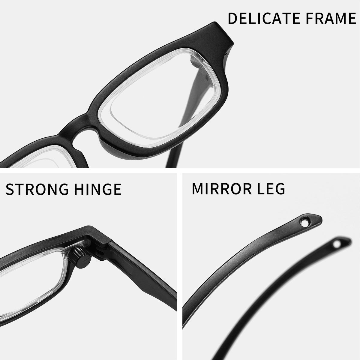 Rotatable Focus-adjustable 50 To 400 Diopters Blue-light-blocking Reading Glasses For Seniors