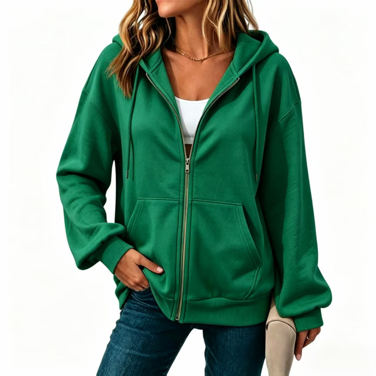 Casual Cardigan With Dropped Shoulders And Long Sleeves