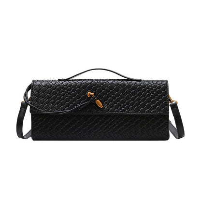 Womens Woven Soft Leather Shoulder Crossbody Bag