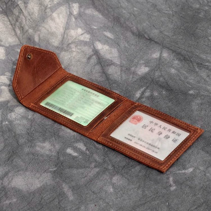 Retro Mens Compact Personalized Drivers License Holder Minimalist Design
