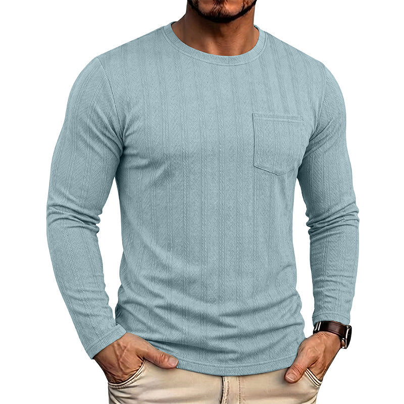 Mens Long-sleeve Crew-neck Jacquard Knit Sweater
