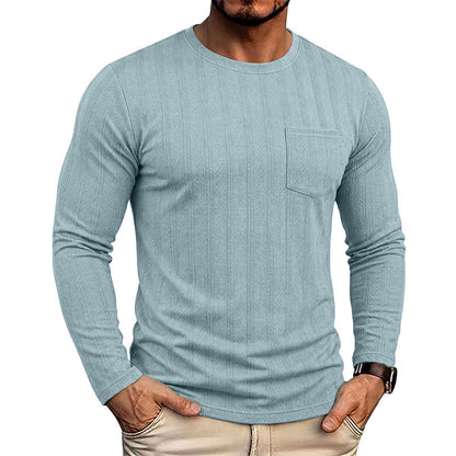 Mens Long-sleeve Crew-neck Jacquard Knit Sweater