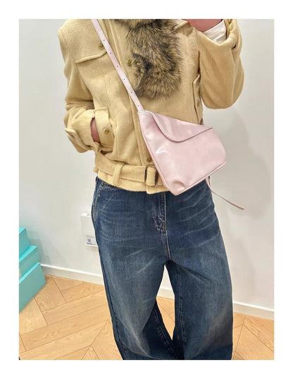 New Arrival Niche-design Oil-waxed Leather Crossbody Bag