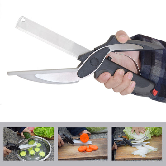 2-in-1 Stainless Steel Kitchen Shears and Vegetable Slicer