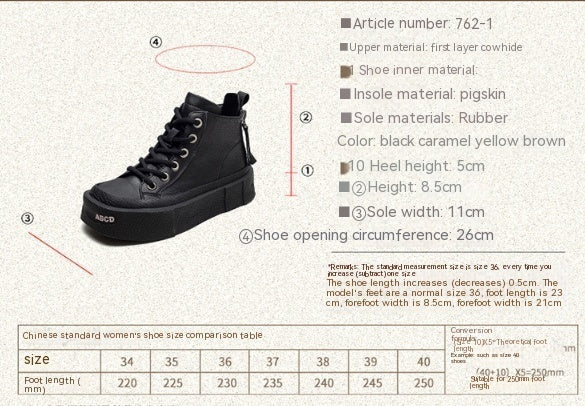 Back Zip Cowhide Ankle Boots