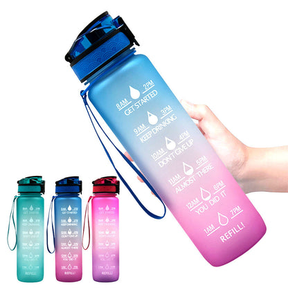 1L Tritan Motivational Water Bottle with Time Marker