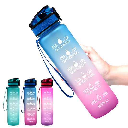 1L Tritan Motivational Water Bottle with Time Marker