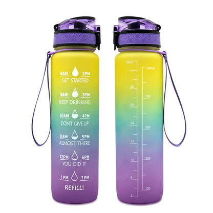 1L Tritan Motivational Water Bottle with Time Marker
