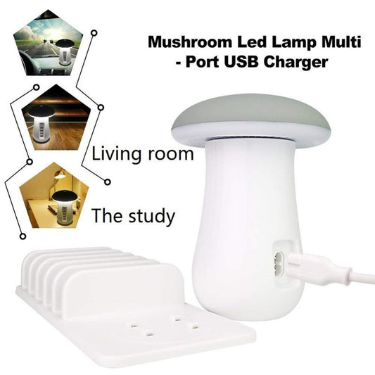 2 In 1 Mushroom Lamp LED USB Charger