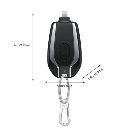 1500mAh Mini Power Emergency Pod Keychain Charger With Type-C Ultra-Compact Mini Battery Pack Fast Charging Backup Power Bank