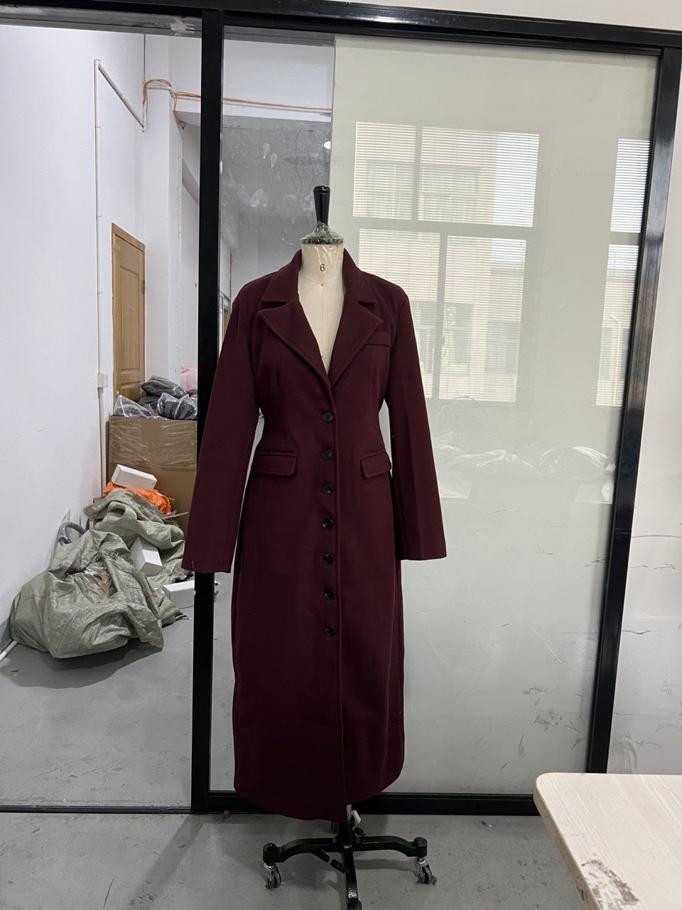 New Elegant Solid-color Lapel-tied Coat