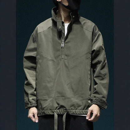 American Style Retro Bomber Jacket Mens Loose Fit Versatile All Season Coat