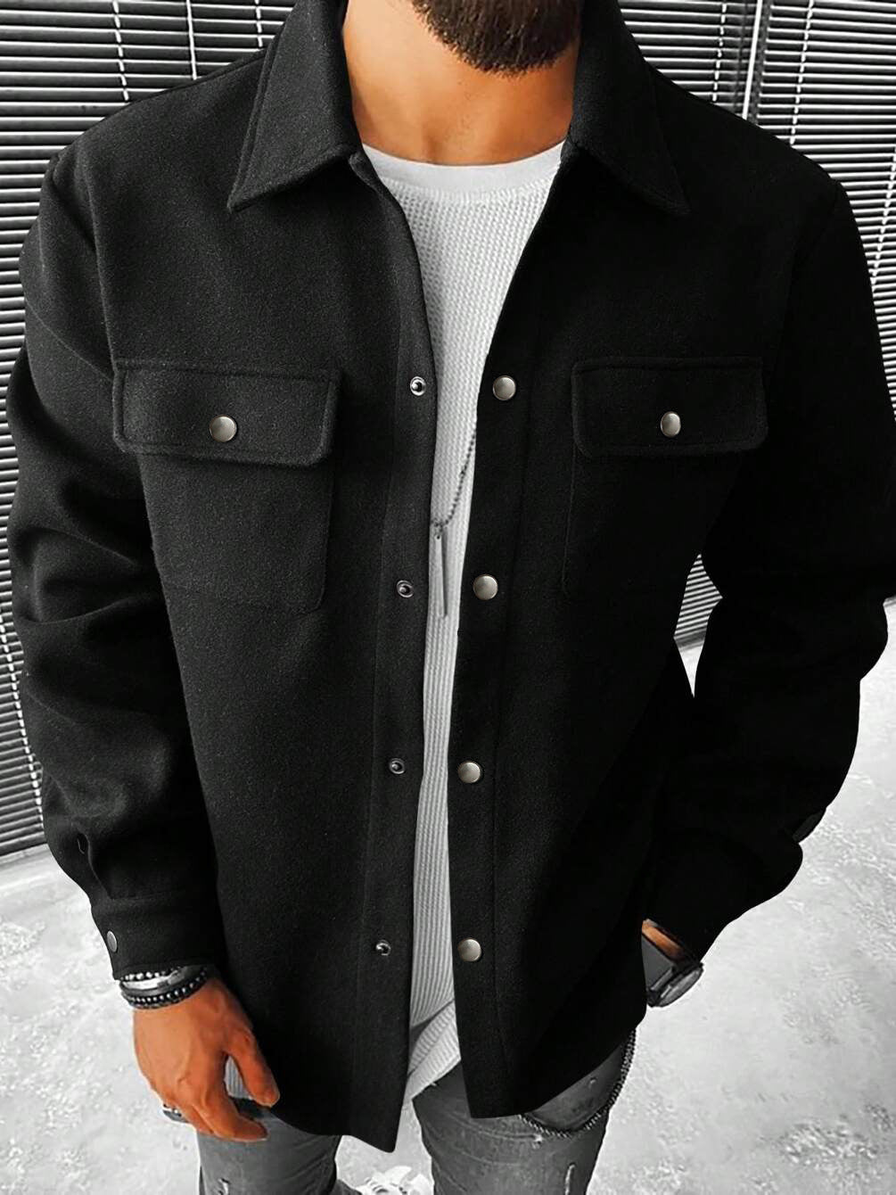 Notch-lapel Jacket Workwear Coat Mens