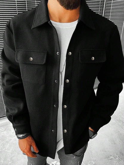 Notch-lapel Jacket Workwear Coat Mens