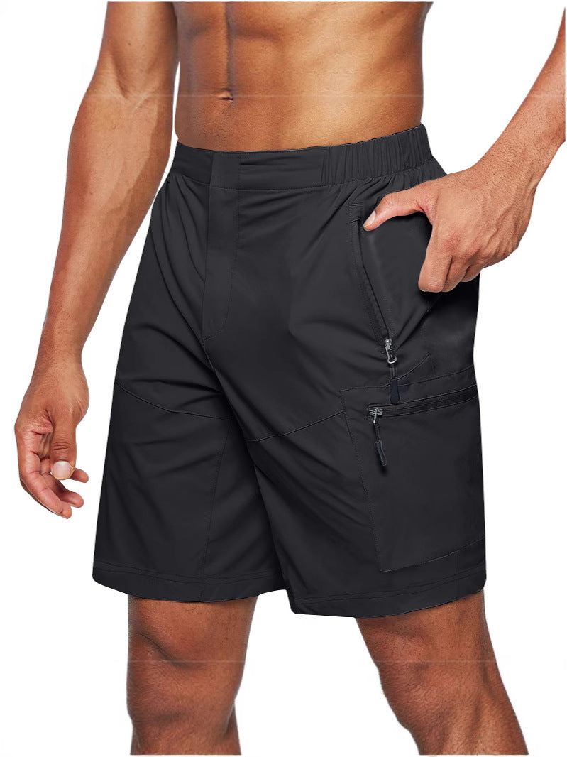 Men's Cargo Shorts  Large Size New Zipper Shorts Multi-flap Pocket Pants Mobile Phone Men's Shorts Quick-drying Fabric