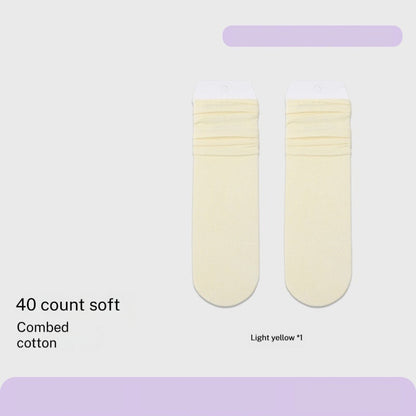 Combed Cotton Sweat-absorbent Deodorant Solid-color Knee-high Socks