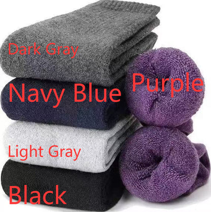 Fleece-lined Thermal Cashmere Socks Mid-length Stockings
