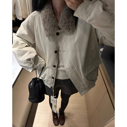 Women's Retro Warm Fur Collar Jacket