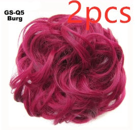 Fluffy Drawstring Curly Hair Bun Hair Set