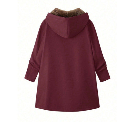 Womens Hooded Fleece-lined Sweatshirt Jacket