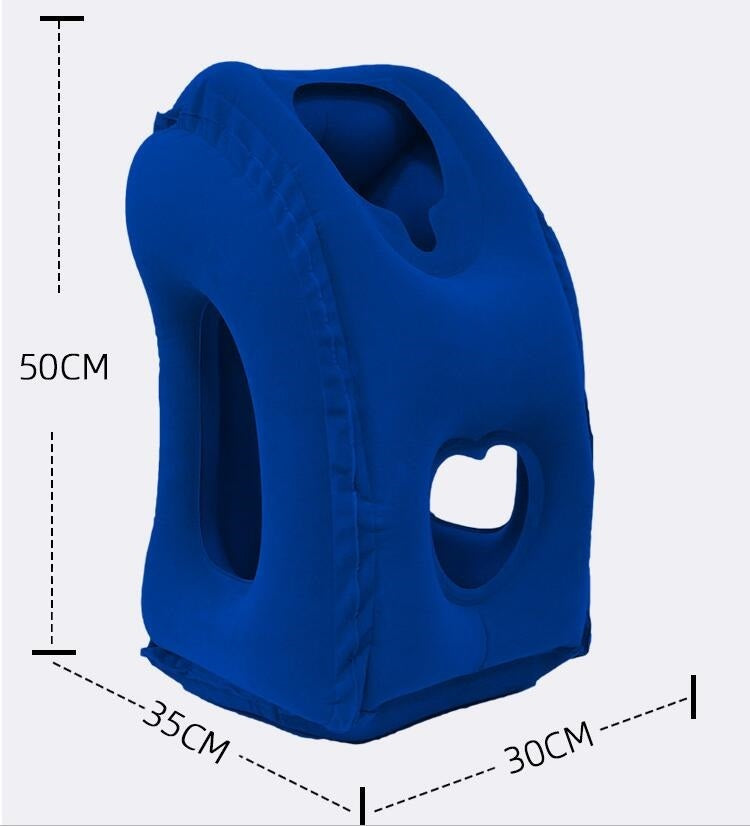Inflatable Travel Neck Pillow with Arm Support – Portable Nap Cushion for Flights & Office