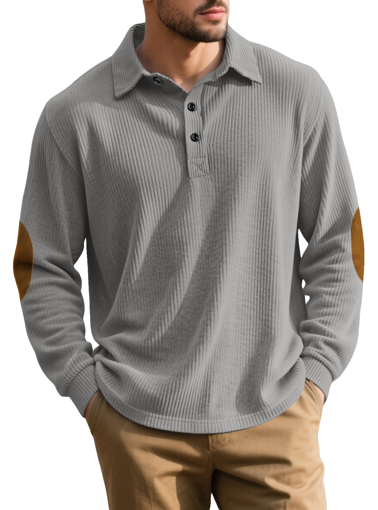Cross-border Foreign Trade Jacquard Sweatshirt, New Amazon Spring & Autumn Men's Loose Pullover With European & American Style Collar And Elbow Pads