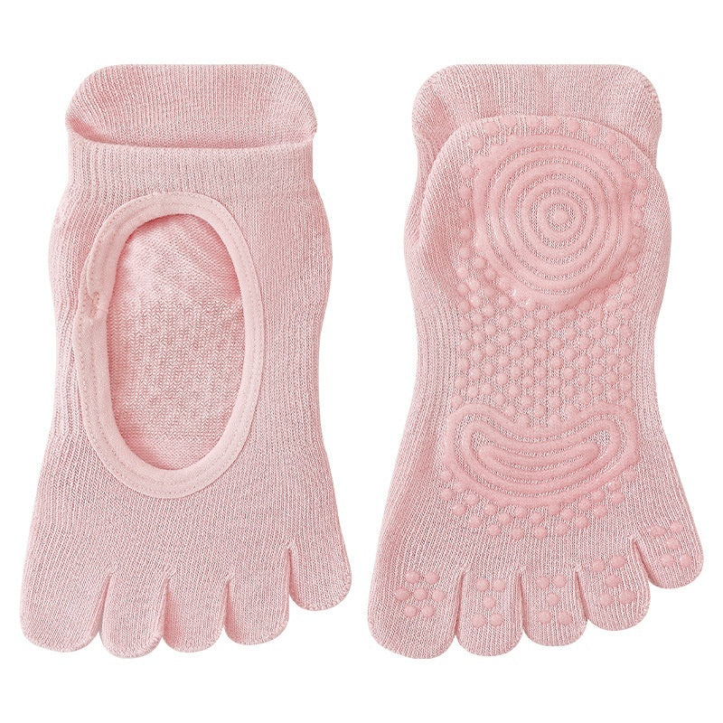 SpringSummer Womens Toe Yoga Socks With Cutout Heels And Backless Design