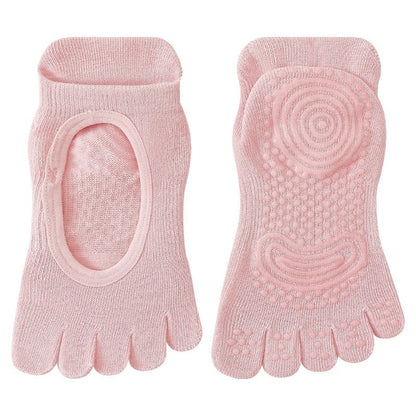 SpringSummer Womens Toe Yoga Socks With Cutout Heels And Backless Design