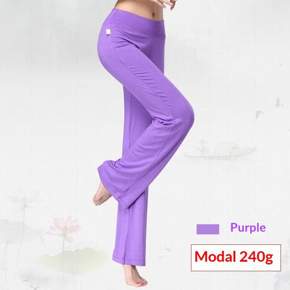 Womens Solid-Color Modal Yoga Pants