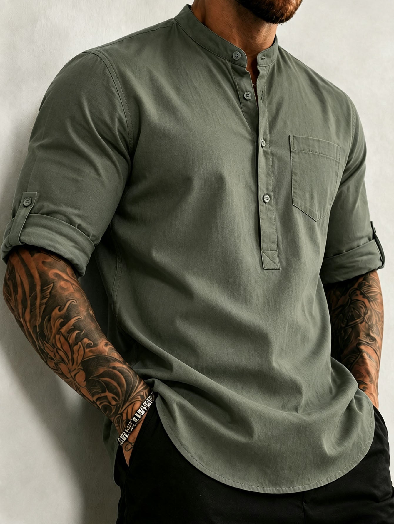 Men S 100 Cotton Mid Sleeve Shirt Built For The Outdoor Man