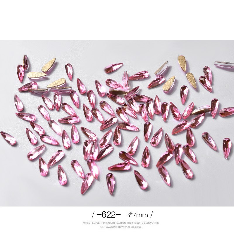 10Pcs Long Water Drop Rhinestone Nail Decor