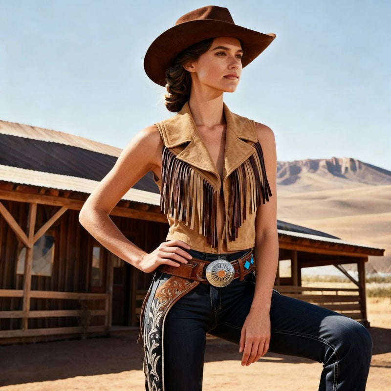 Women's Fringe Short Sleeveless Vest Top