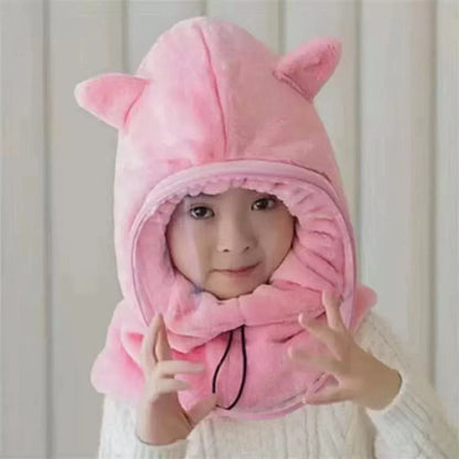 Children's Electric Car Thermal Headgear Windproof Neck Protection Scarf