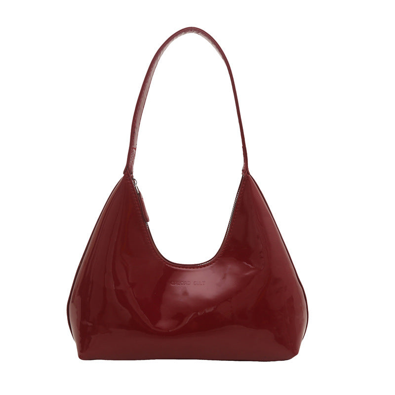Patent-leather Fashionable Lightweight Single-shoulder Tote Underarm Bag For Women