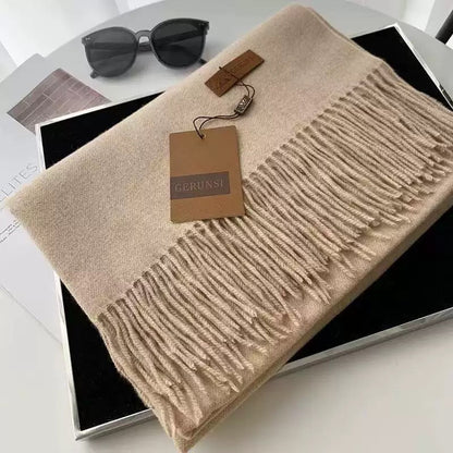 Womens Thickened Fashionable Solid-Color Tassel Scarf
