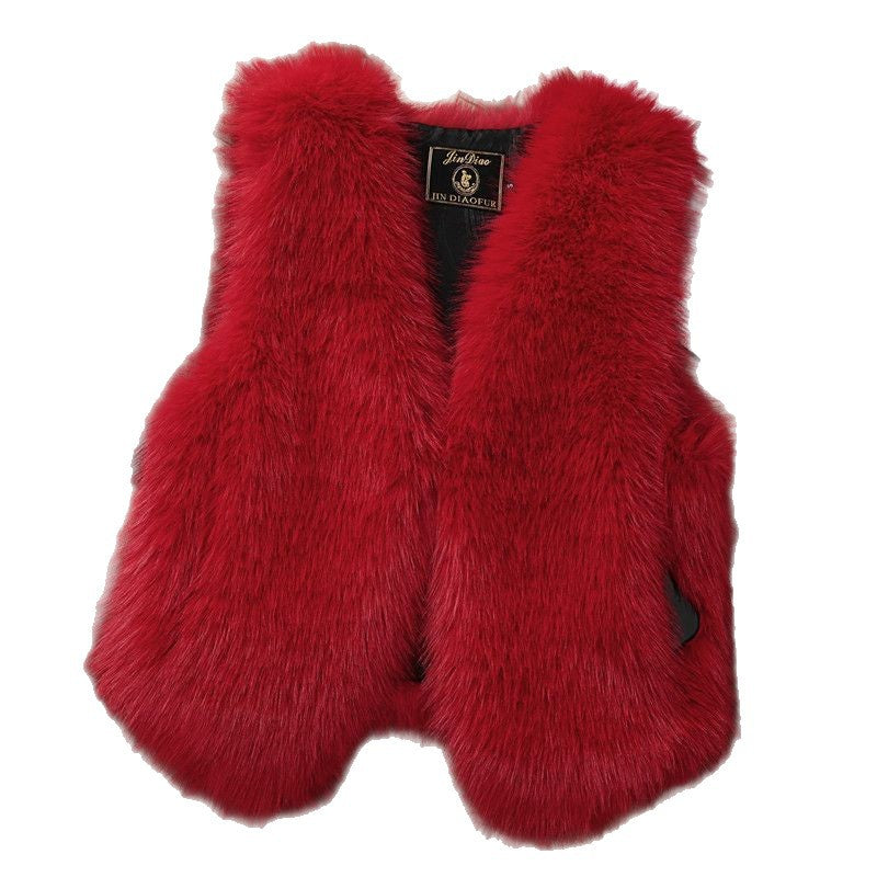 Womens Winter Wool Fur Warm Vest
