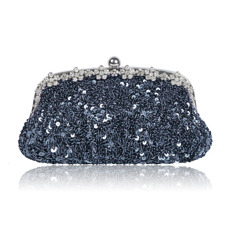 Diamond-encrusted Fully Beaded And Sequined Tote Bagshoulder Or Crossbodyvintage Bead-embroidered Design