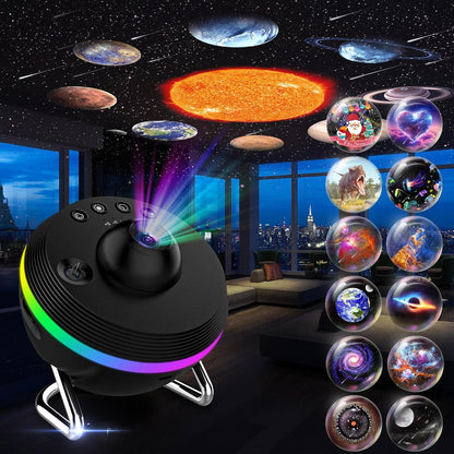 13 In 1 Ultra Clear Galaxy Projector Lamp Rotary Space Ball Planetarium Projector Lights