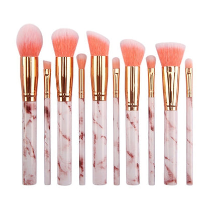 10 Marble Makeup Brush Sets