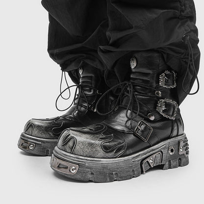 Retro Dark Punk-style Metal Shoes