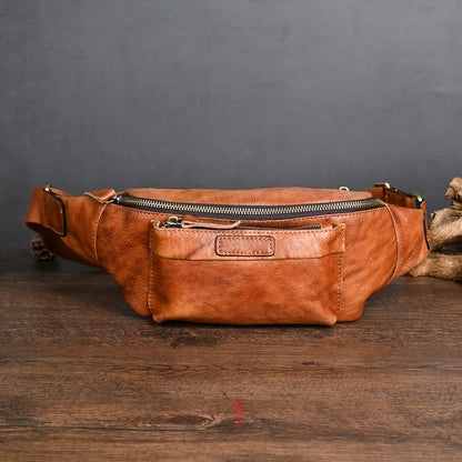Retro Casual Genuine Leather Chest Bag