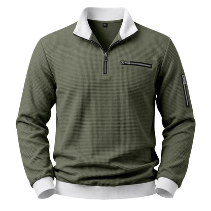 Mens Relaxed-fit Casual Stand-collar Hoodie
